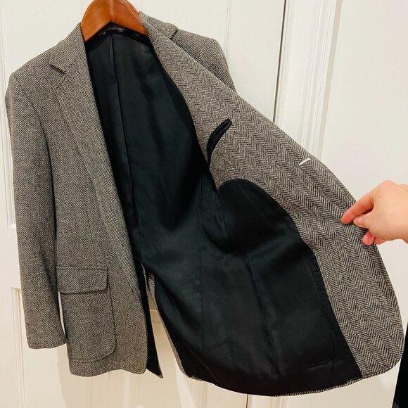 VTG Men’s Imperial By Haggar Wool Tweed Herringbone Blazer Jacket 38 R USA - Picture 10 of 16